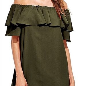 Olive green mini dress
